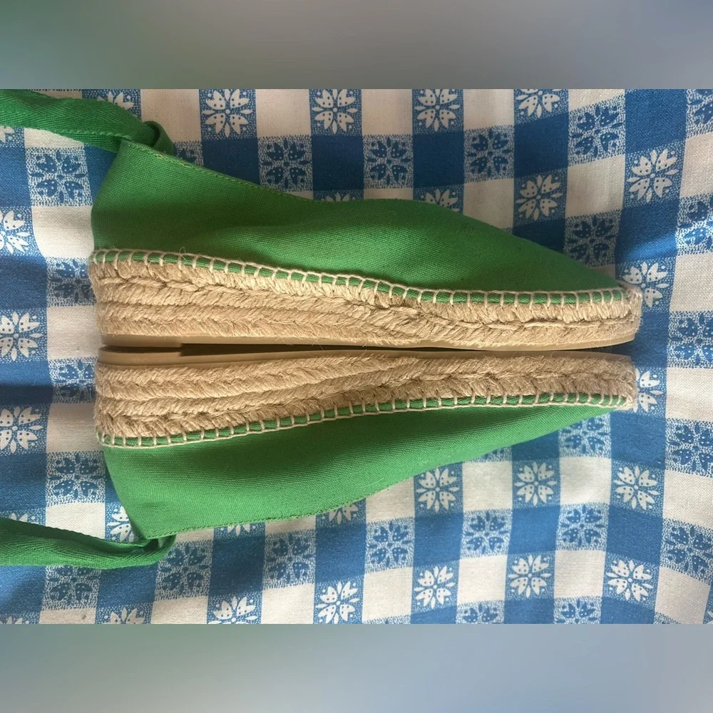 Castaner Green Canvas Espadrille Wedges